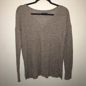 V neck pull over sweater